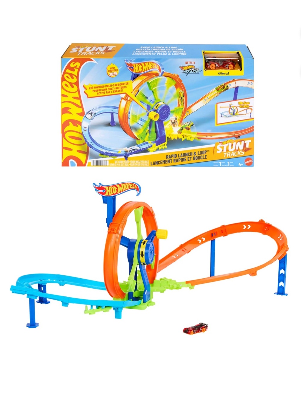 Hot Wheels Rapid Launch & Loop Playset with 1:64 Scale Die-Cast Car *NEW*